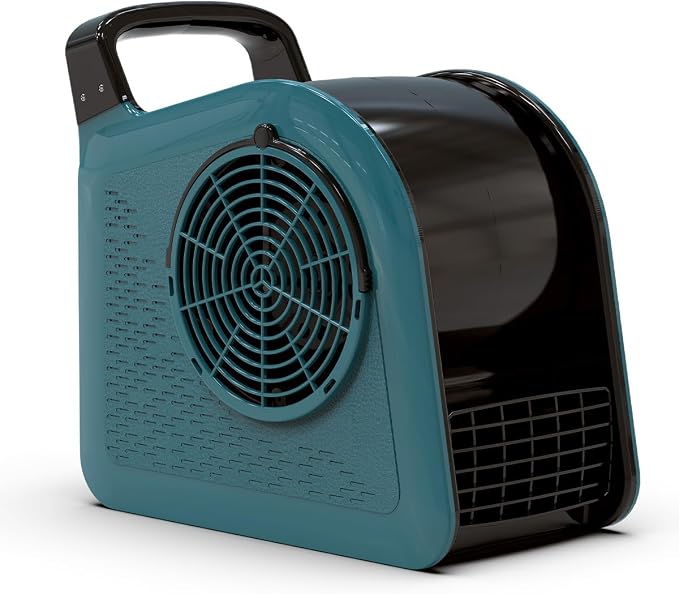 Portable Blower Fan for Home: High Velocity Floor Fans for Cooling and Drying - Air Mover with 185° Rotating for Bedroom, Garage, Shop and Gym, 3 Speeds Utility Fan with 2 AC Outlets, Blue