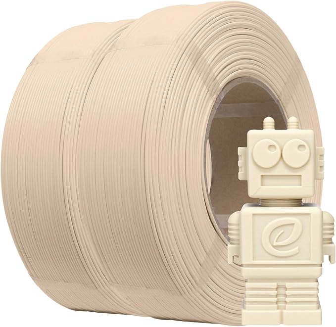 eSUN PLA Basic Refilament 1.75mm, 3D Printer Refill High Speed PLA for Fast Printing, 1KG per Roll, 2 Rolls Spoolless 3D Printing Filament for High Speed 3D Printers, Bone White