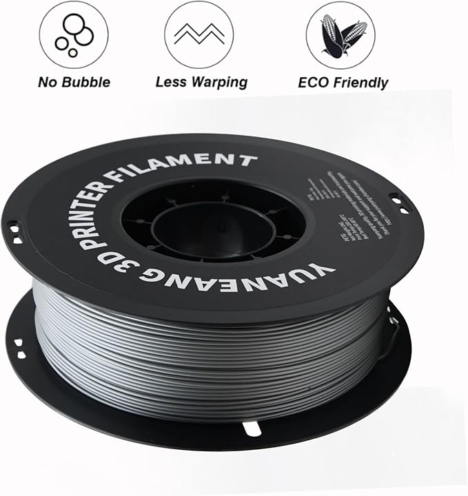PETG 3D Printer Filament, Dimensional Accuracy +/- 0.03 mm, 1 kg Spool(2.2lbs), 1.75 mm, Silver