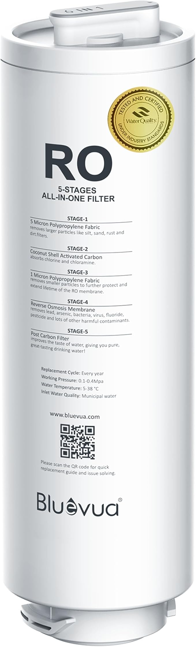 Bluevua Official Reverse Osmosis System Countertop RO100ROPOT-Lite Replacement Filter