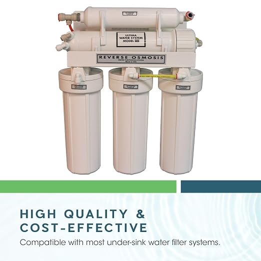 Ultima 7/VII 5 Stage Reverse Osmosis Water Filters, Uinversal Under Sink Water Filter System Replacement Cartridges with a 50 GPD Reverse Osmosis Membrane and a 1/4-Inch NPT Post Carbon Filter Kit