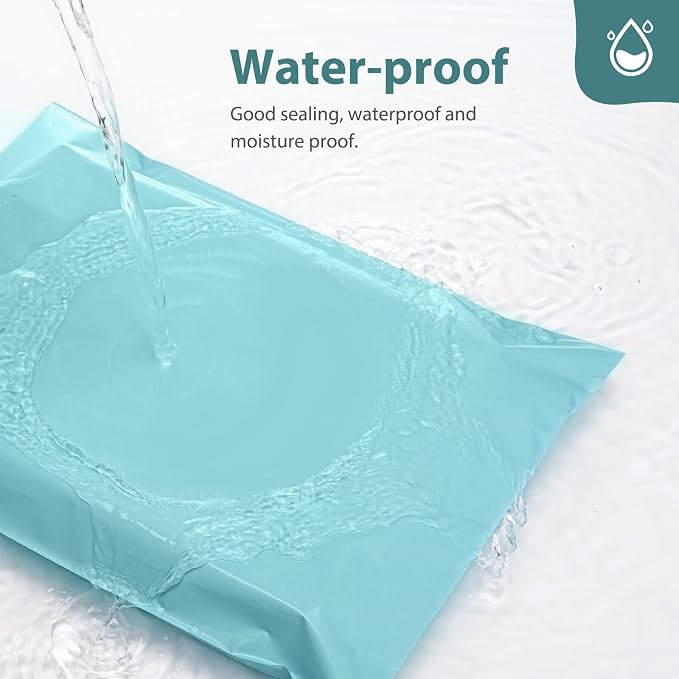 Fuxury Poly Mailers 10x13 Inch 1200 Pcs, Bulk Shipping Bags for Clothing, Strong Adhesive Shipping Envelopes for Small Business Suppliers,Waterproof Mailers Poly Bags Mailing Envelopes Light blue