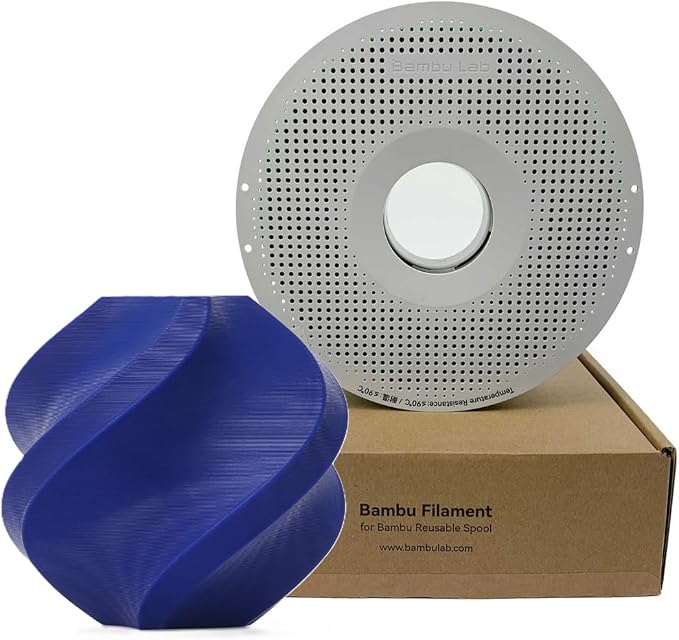Bambu Lab PETG HF Filament 1.75mm 1kg Spool - Strong Durable 3D Printer Filament, High-Temp Resistance, Low Warp, Compatible with Bambu Lab & Most FDM 3D Printers - Blue (33600) - Spool