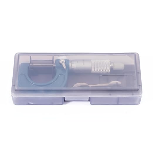 PEC Tools 0-1" Outside Micrometer | Industrial-Grade Precision, Hardened Steel, Ratchet Stop, Carbide-Tipped Measuring Faces, For Machining & Engineering