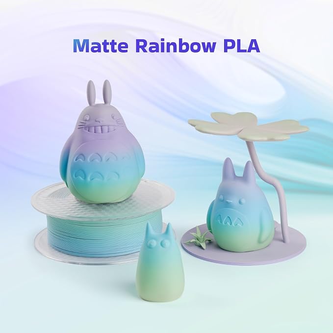 Chitu Systems Conjure Matte Rainbow PLA, 1.75mm Christmas Matte Rainbow 3D Printing Filament, Reusable Spool Compatible with Bambulab Refill Filament, 1KG/2.2lb