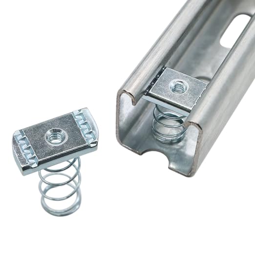 (100) Strut Channel Nuts, 1/4-20 Spring Channel Nuts with Zinc Electroplate Finish, Long Spring Nuts Great for Use with Strut Channel (100 Pack)
