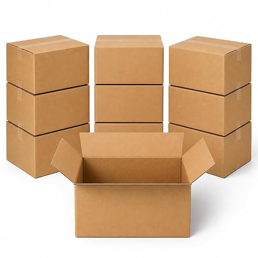 BOX USA Moving Boxes 22"L x 17"W x 12"H (10-Pack) Large - Corrugated Cardboard Box for Shipping, Mailing, Packing, Packaging and Storage