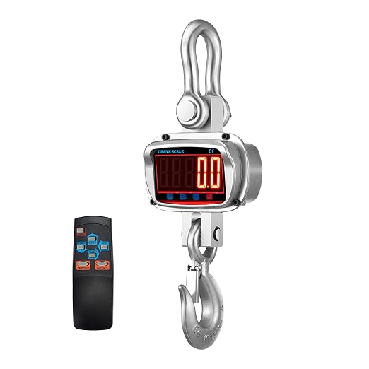 Hyindoor 3000kg 6600lb Crane Scale, 3T Digital Crane Scale with Remote Control, Temperature and Humidity Measuring Hanging Scale, Industrial Heavy Duty Electronic Scales Hoist Scales