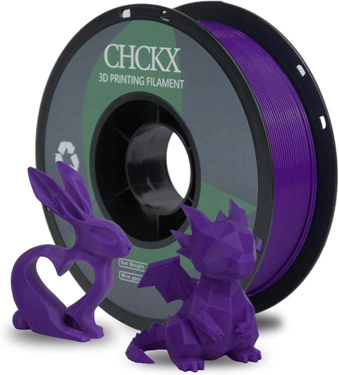 PETG 3D Printer Filament, Dimensional Accuracy +/- 0.03 mm, 1kg Spool(2.2lbs), 1.75 mm Fit for Most 3D Printers, Purple