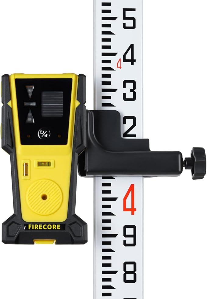 Firecore 9-Foot Aluminum Grade Rod – 10ths, Dual Sided 3-Section Telescopic Survey Rod