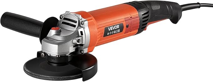 VEVOR Angle Grinder, 5" Electric Grinder Power Tool, 10Amps 10000RPM High-Speed Corded Angle Grinders with 230° Adjustable Dust Guard for Metal Grinding, Cutting, Rust Removal (Disc Not Included)