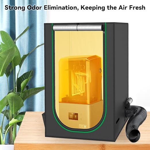 Skouphy Resin 3D Printer Enclosure with Ventilation Kit, LED Light,Thermo-Hygrometer Dustproof Cover Eliminate Odors Isolate Noise Compatible Anycubic Elegoo Creality Series LCD Resin UV 3D Printer