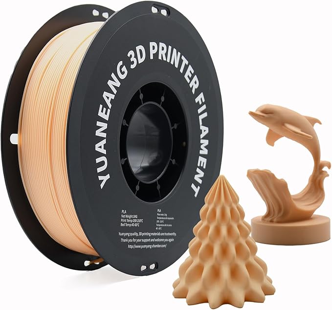 Skin PLA 3D Printer Filament 1.75mm, 1kg Spool, Natural Beige Color, ±0.03mm Precision, Low-Warp & Easy Printing, Ideal for Figurines, Sculpting Models