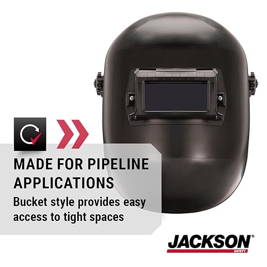 Jackson Safety PL280 Pipeline Welding Helmet - Shade 10 Flip Front Welding Hood - ANSI Z87.1 - Made in USA (Multiple Headgear Styles and Colors)