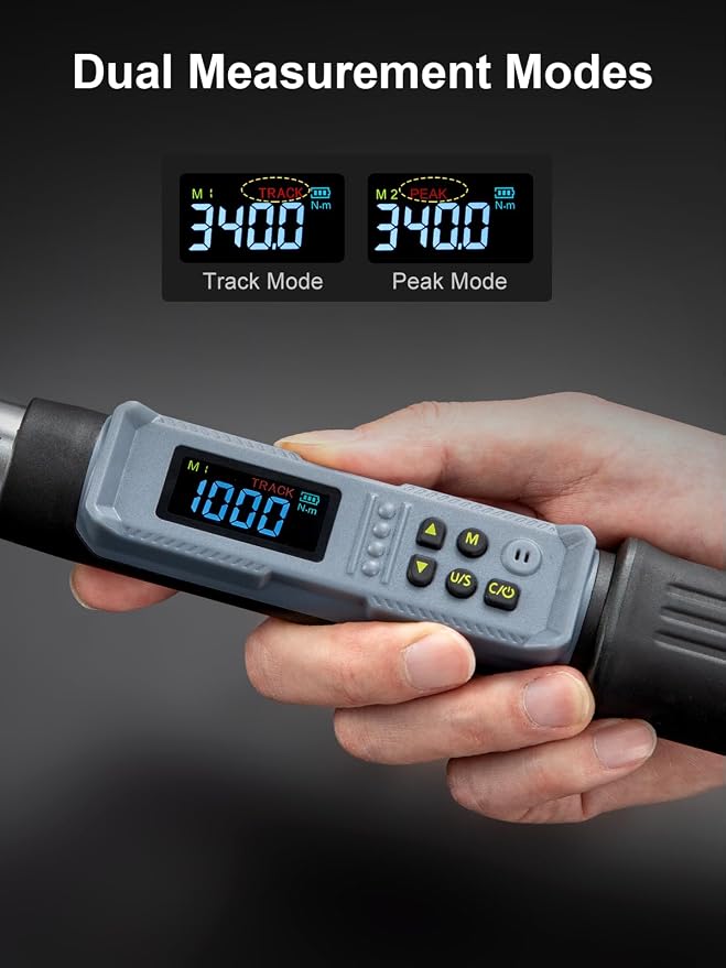 GROWNEER Digital Torque Wrench, 36.8-737 Ft-lbs/50-1000 Nm, 3/4'' Drive Inch Pound Torque Wrench with Buzzer & LED Indicator, Electronic Torque Wrench for Tractors, Trucks, Motor homes, and industrial