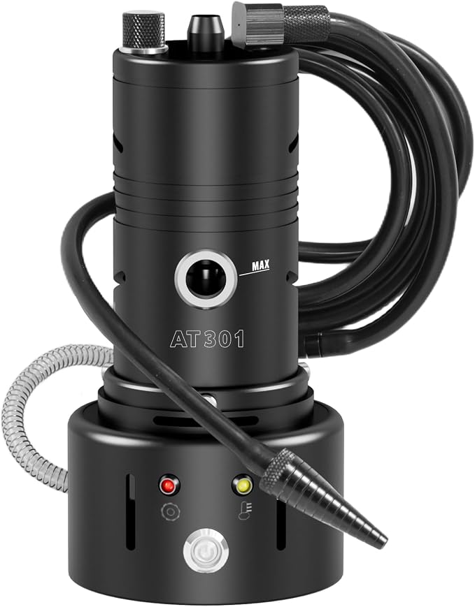 Professional Automotive Smoke Machine Kit - EVAP Fuel Leak Detector & Vacuum/Smoke Leak Tester for 12V Car, Truck, Engine Diagnostics with Adapters, Hoses & Case