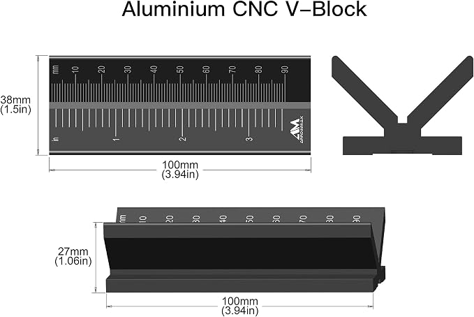 AM ARROWMAX 5-Speed Mini Electric Drill Pen with Benchtop Drill Press & AM ARROWMAX CNC-Aluminum V-Block