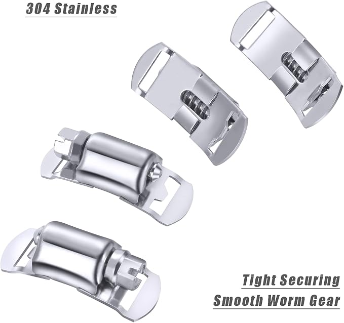 304 Stainless Steel Hose Clamp Assortment Kit DIY, Cut-To-Fit 35 FT Metal Strap+16 Stronger Fasteners, Large Adjustable Worm Gear Hose Clamps Screw Clamps Duct Pipe Metal Clamp Strapping