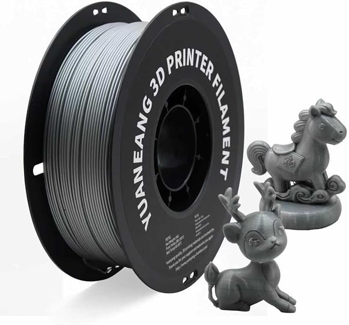 PETG 3D Printer Filament, Dimensional Accuracy +/- 0.03 mm, 1 kg Spool(2.2lbs), 1.75 mm, Silver