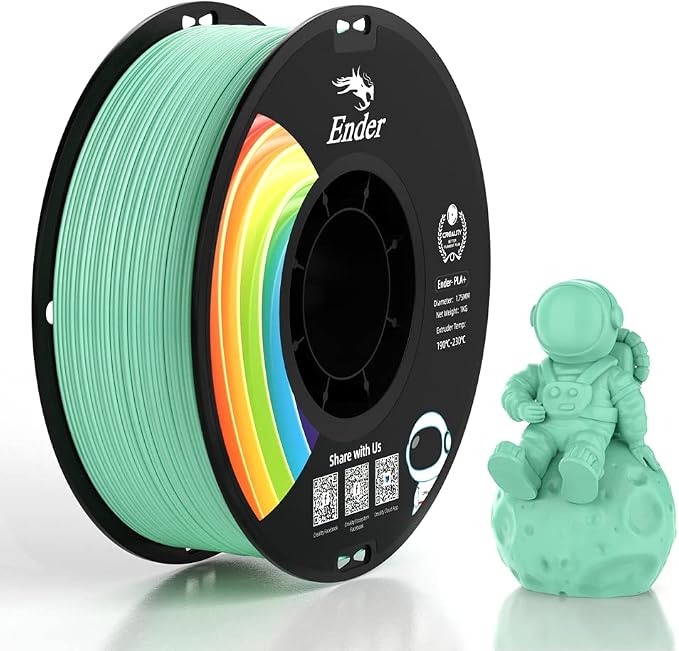 Creality 3D Printer Filament, PLA Plus Filament 1.75mm Jade Green, PLA Pro Toughness Upgraded Dimensional Accuracy +/- 0.03mm, 1KG Spool(2.2lbs) Ender PLA+ Filament for Most 3D Printer
