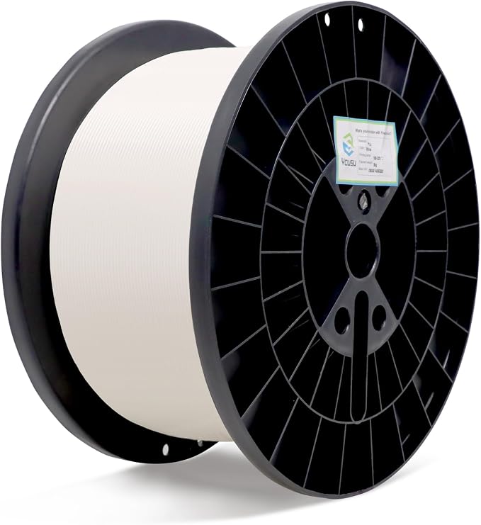 YOUSU PLA 5kg 3D Printer Filament Bundle 1.75mm, Print with Most FDM 3D Printers, 11lbs, 1 Pack 5kg Large Spool, Accuracy +/- 0.02mm, White