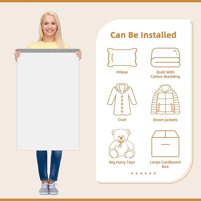 Fuxury Extra Large Poly Mailers 24x36" 5 Pcs, XXL Jumbo Shipping Bags,White | 2.5 mil Thick,Strong Adhesive Mailers Poly Bag,Self Sealing Mailing Envelopes for Large Oversized Business,Boutique & Online