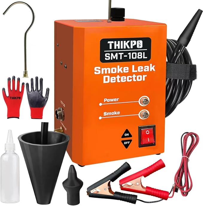 Smoke Machine Automotive Leak Tester, 12V DC with Built-in Air Pump & Adapters Kit for EVAP, Vacuum, Turbo, Fuel, Intake, Exhaust System Diagnostic
