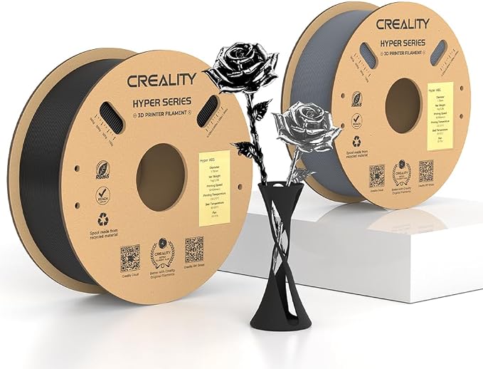 Official Creality Hyper ABS Filament 1.75mm, 3D Printer Filament ABS for High Temperature Resistance, 1kg(2.2lb)/Spool, Dimensional Accuracy ± 0.05 mm, Fits for Most 3D Printers