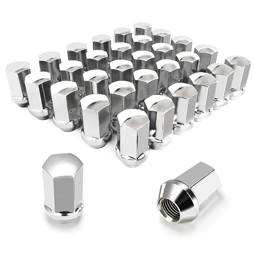32pcs 14x1.5 OEM Lug Nuts 1.75" Height 7/8" Hex, Replacement 2008-2024 Chevy Silverado GMC Sierra 2500 3500, M14-1.5 One-Piece Design Chrome Large Acorn Seat Wheel LugNuts GM Part No 611-236 9596070