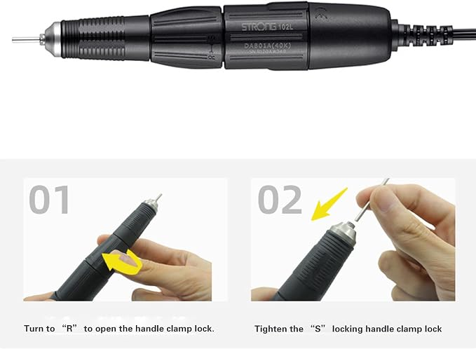 35K RPM Micromotor Polisher with Micro Motor Handle, Micromotor for Jewelry,Ceramics,Silicone,Glasswork,Woodcarving (102L, 2.35mm)
