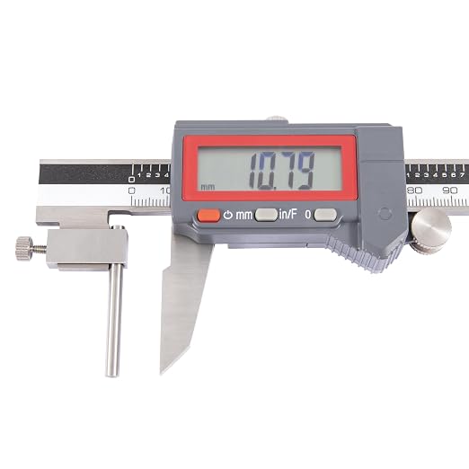 Digital Tube Thickness Caliper 0-150mm / 0-6" | IP54 Coolant & Fluid Resistant, ±0.02mm Accuracy, 0.01mm/0.0005" Resolution, Locking Dial for Measured Value Fixation