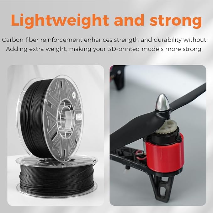 Creality Hyper PA612-CF 1.75mm 1KG, Halloween Gifts 3D Printer Filament - 15% Carbon Fiber Nylon Filament Reinforced - High-Strength, Low-Hygroscopic & Precision Molding for Industrial Applications