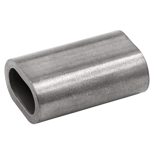 MIL-SPEC Stainless Steel Swage Sleeves Clip & Ferrules (3/64 inch) – Oval Duplex Wire Rope Cable Crimping Loop Fittings (Pack of 30)