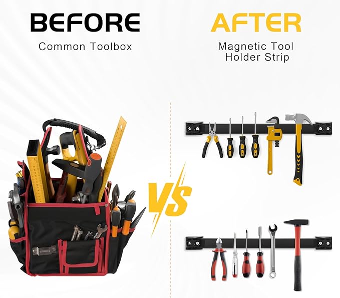 DGSL Magnetic Tool Holder Strip 10 Pack, 18 In Heavy Duty Tool Organizer Magnetic Strip, Tool Magnet Bar For Garage Tool Organization