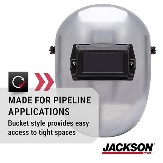 Jackson Safety PL280 Pipeline Welding Helmet - Shade 10 Flip Front Welding Hood - ANSI Z87.1 - Made in USA (Multiple Headgear Styles and Colors)