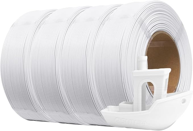 eSUN PLA+ Refilament 1.75mm, 3D Printer Refill PLA Plus, 1KG per Roll, 4 Rolls Spoolless 3D Printing Filament for 3D Printers, White