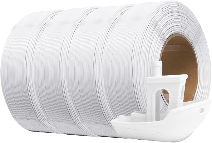 eSUN PLA+ Refilament 1.75mm, 3D Printer Refill PLA Plus, 1KG per Roll, 4 Rolls Spoolless 3D Printing Filament for 3D Printers, Cold White