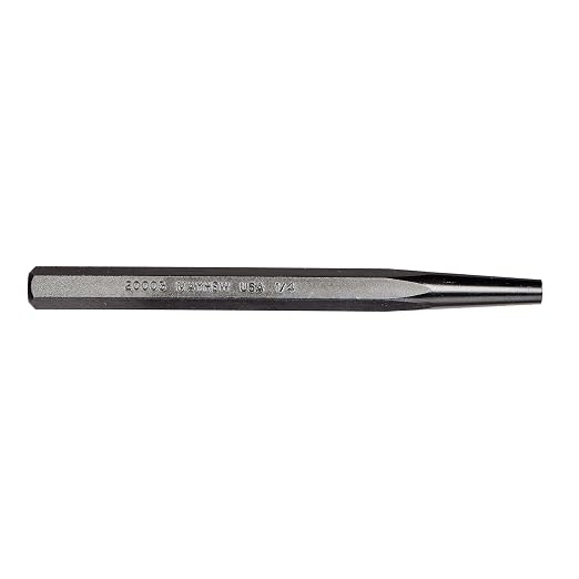 Mayhew Tools 20003 Solid Punch, 1/4" x 5", Black Oxide Finish