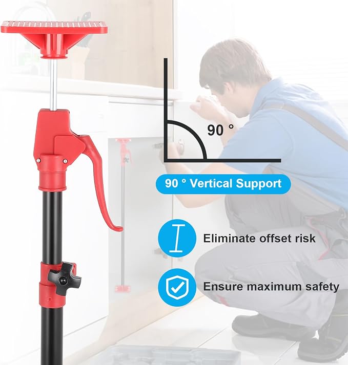 Cabinet Jack Support Pole, 4-Pack 45-114 Inch Adjustable Heights Support Pole with 154 lbs Capacity for Cabinet Jack, Cabinet Jacks for Drywall Jack Installing Cabinets Third Hand Support System