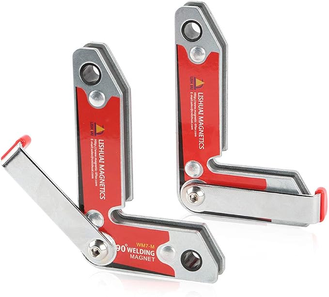 LISHUAI New Item 2pcs/pack Neodymium Magnet Welding Clamp/90 Degree Permanent NdFeB Welding Magnet with Handle