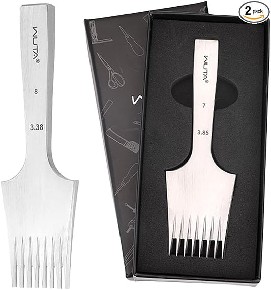 WUTA Leather Chisel All-Polished Leather Die-Steel Chisel French Style Pricking Iron Sharp Leather Punching Tool Kits (Obverse, 3.38 mm 8 Teeth)