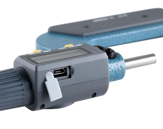 Accusize Industrial Tools 2-3''/50-75mm by 0.00005'' 2 Keys Electronic Digital Outside Micrometer, Md71-0003 | 2-Key Electronic Digital, Carbide-Tipped, Data Output, 0.00005 in Resolution