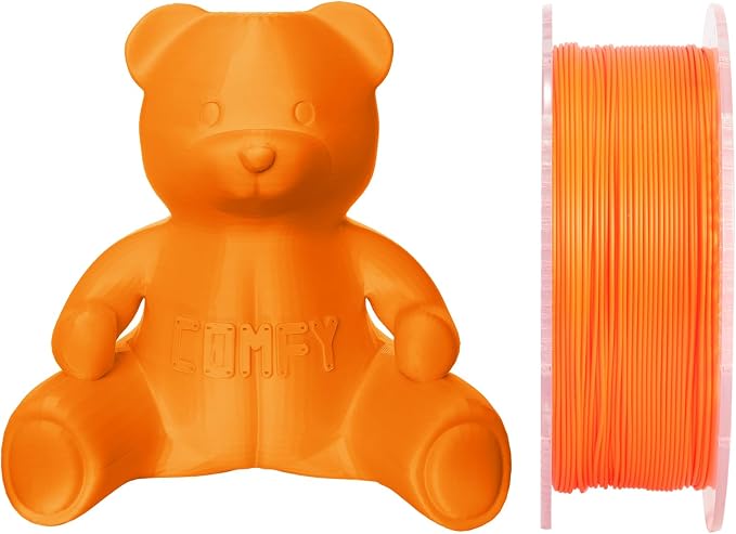 Certified Food Grade & ISO 10993 Biocompatible Skin Safe PETG 3D Printer Filament - CARBON by Comfy Materials - Lab Tested FDA Compliant Food Safe, 1.75mm, 1kg, Accuracy: +/- 0.02 (Orange)