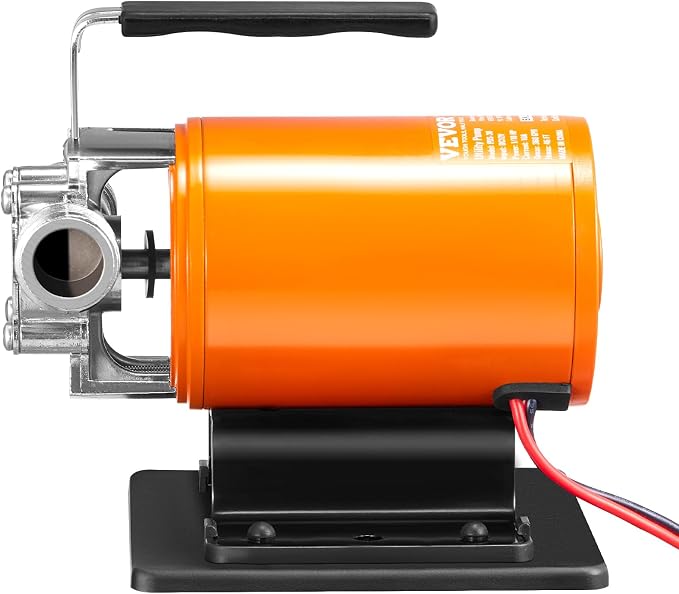 VEVOR Water Transfer Pump 12V, Battery Powered Utility Pump 360 GPH, 1/10HP Portable Electric Water Pump with Switch, 6 ft Suction Hose Kit, For Water Removal, Nonsubmersible