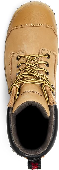 Men’s 6” & 8” Composite Toe Work Boots, Electrical Hazard Safety Boots for Men, Full-Grain Leather Construction Boots, Slip Resistant Rubber Outsole, Removable Memory Foam PU Insole