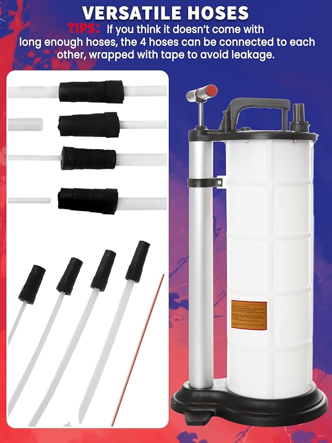 Oil Extractor Pump 9L Manual Oil Changer Vacuum Fluid Evacuator Extractor for Automotive Fluids Vacuum Evacuation