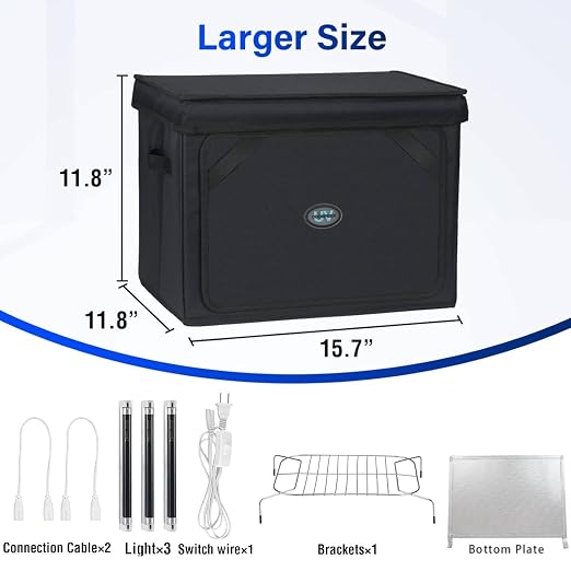 Resin Curing Light Lamp for 3D Printer Large Size Cure Light Box for Machine 3D Printer Led Light 365nm Solidify Photosensitive Resin, 36L/9.5gal, 6w Bulb x3
