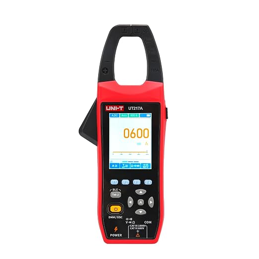UNI-T UT217A Oscilloscope clamp multimeter,1000VAC/DC Voltage Tester,5MS/s Sampling Rate,1MHz Bandwidth,20000 Counts TRMS current clamp, Resistance,Capacitance,Continuity Test,NCV,Diode Test, MF meter