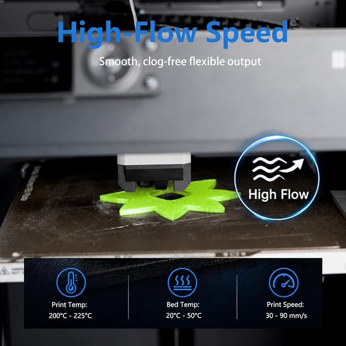 Siraya Tech Flex TPU Filament - 85A Shore, ISO 10993 Tested, High Flexibility & Toughness, High Flow & Speed, Moisture-Resistant Aluminum Bag - for Footwear, Wearables, Protective Gear (Green, 1kg)