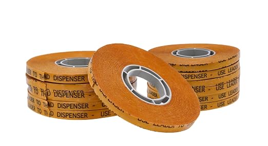 WOD General Purpose ATG Tape, 1/4 inch x 36 yds. (Set of 12 Rolls) Adhesive Transfer Tape Glider Refill Rolls Clear Adhesive on Gold Liner (Acid Free) RWATG20